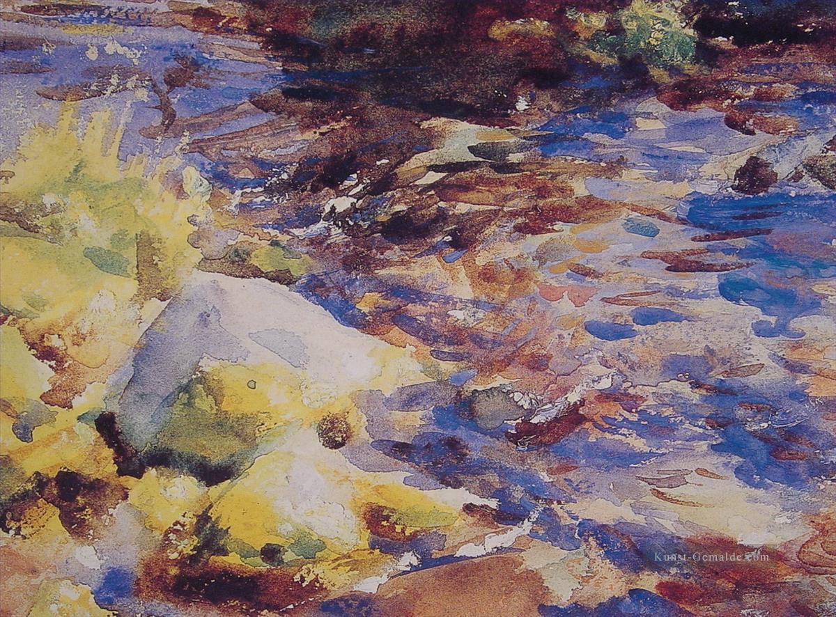 Reflexionen Felsen Wasser John Singer Sargent Aquarell Ölgemälde